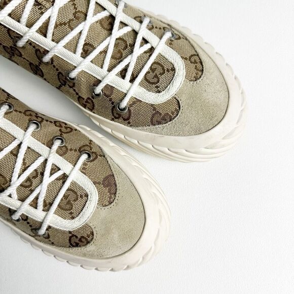 GUCCI GG Supreme Tortuga Sneakers Size Women 9.5 Chunky High Top (Men size 7.5) - Picture 4 of 14